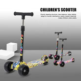 3-Wheel Kids Graffiti Kick Scooter with LED Flashing Wheels