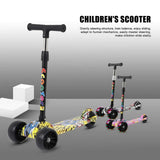 3-Wheel Kids Graffiti Kick Scooter with LED Flashing Wheels
