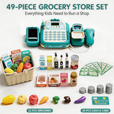 Kids Pretend Play Grocery Store Cash Register Toy Set-49 Pcs