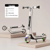 Adjustable Foldable Kick Scooter with Dual Brakes and Glowing LED Wheels