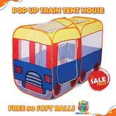 Pop Up Bus Play Tent House With 50 Soft Balls