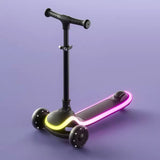 Premium 3-Wheel Foldable Kids Scooter with RGB Rainbow LED Deck & Flashing Wheels