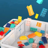 Kids Building Blocks Table with Chair & Learning Station (72 Pcs)