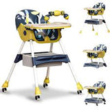 Dual-Height Convertible Station with Interactive Toy Bar & Locking Wheels