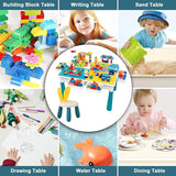 Kids Building Blocks Table with Chair & Learning Station (72 Pcs)
