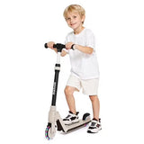 Adjustable Foldable Kick Scooter with Dual Brakes and Glowing LED Wheels