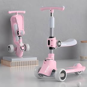 Elite Foldable 3-Wheel Kids Scooter – Pastel Pink Edition with Multi-Zone LED Lights