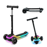 Premium 3-Wheel Foldable Kids Scooter with RGB Rainbow LED Deck & Flashing Wheels