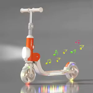 Musical LED Scooter for Kids with Adjustable Height & Flash Wheels