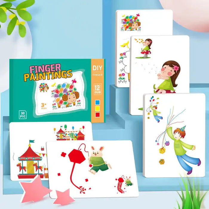 Kids Finger Painting Doodle Coloring Book - KidoKraze
