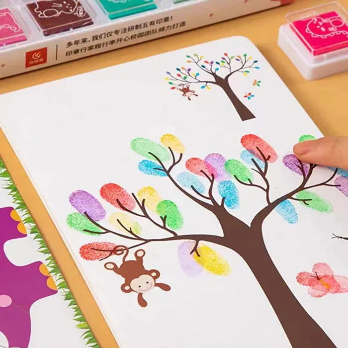 Kids Finger Painting Doodle Coloring Book - KidoKraze