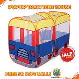 Pop Up Bus Play Tent House With 50 Soft Balls