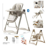 SereneSteps 3-in-1 Smart Electric Baby Swing & High Chair | Bluetooth Music, Remote Control & Foldable Design