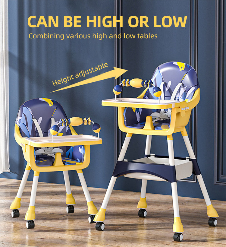 Dual-Height Convertible Station with Interactive Toy Bar & Locking Wheels