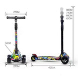3-Wheel Kids Graffiti Kick Scooter with LED Flashing Wheels